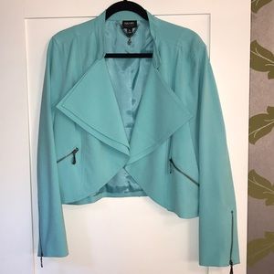 Aqua high-waist blazer